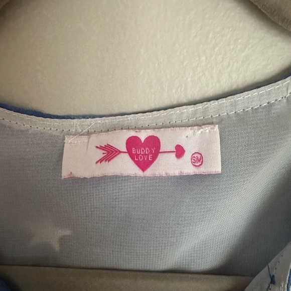 Buddy Love Women’s Blue & White Stars Hi lo Sleeveless Maxi Dress Size S/M - Picture 4 of 9